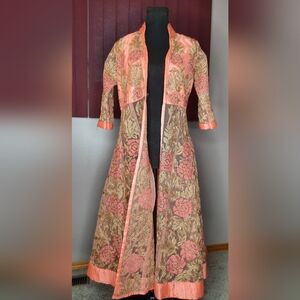 Elegant Vintage Floral Long Coat